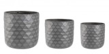 Cumpara ieftin Set 3 ghivece flori fibra sticla gri 30x30 cm, 37x37 cm, 44x44 cm
