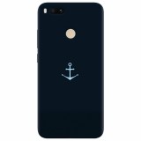 Husa silicon pentru Xiaomi Mi A1, Blue Navy Anchor Illustration Flat