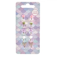 Cercei Copii Set 5 Perechi, Clip On, Multicolor, Metal