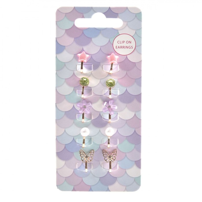 Cercei Copii Set 5 Perechi, Clip On, Multicolor, Metal