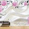 Tapet Premium Canvas - Flori roz abstracte