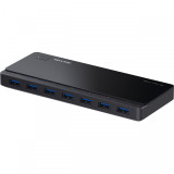 Cumpara ieftin Hub USB 3.0 TP-link UH700, 7 porturi, 3 porturi fast charge, alimentator, negru
