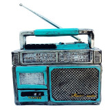 Cumpara ieftin Decoratie in forma de radio, Albastru, 15 cm, 628E-1