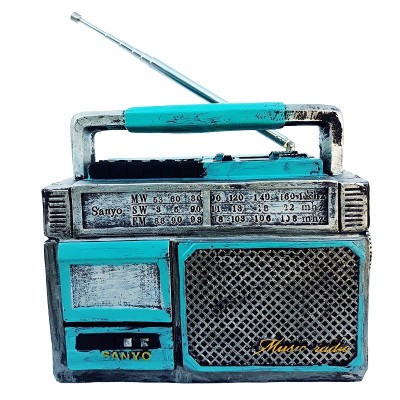 Decoratie in forma de radio, Albastru, 15 cm, 628E-1 foto