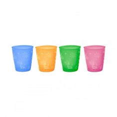 Set 4 pahare colorate pentru bebelusi si copii, 300 ml, fara BPA, 18+ luni, Nip 37061 Children SafetyCare