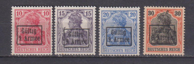 TIMBRE GERMANE 1918 SUPRATIPAR &amp;quot;GULTIG 9 ARME&amp;quot; MH EXPERTIZAT 3 SCAN foto