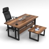 Set Birou Nuc Locelso Heart, 2 Piese: Birou 180cm, Masă Cafea 80cm, MDF/PAL, Picioare Metalice