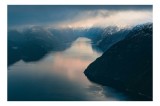 Tablou Canvas pe temă Norvegia Reflexii &icirc;n Amurgul Nordului, 39 x 26 cm, CMCLASS