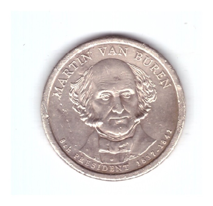Moneda SUA 1 dollar/dolar 2008 P Martin Van Buren, stare relativ buna, curata