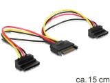 CABLU DE ALIMENTARE SATA 15 PINI LA 2 X SATA IN UNGHI 60128 DELOCK