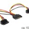 CABLU DE ALIMENTARE SATA 15 PINI LA 2 X SATA IN UNGHI 60128 DELOCK