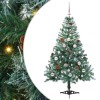 VidaXL Brad de Crăciun artificial cu 150 LED Verde 150 cm PVC și Oțel 3396703