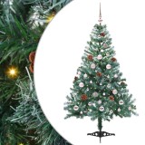 VidaXL Brad de Crăciun artificial cu 150 LED Verde 150 cm PVC și Oțel 3396703