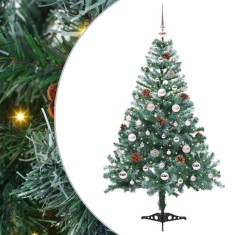 vidaXL Brad de Crăciun artificial cu 150 LED Verde 150 cm PVC și Oțel 3396703