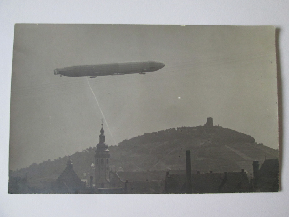 Rara! Carte postala foto originala necirculata Zeppelin deasupra Sibiului  1929, Printata | Okazii.ro