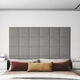vidaXL Panouri de perete 12 buc. gri deschis 30x30 cm textil 1,08 m&sup2;