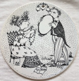 Placa ceramica / Tablou - Rosenthal- lunile anului - Bjorn Wiinblad - Septembrie