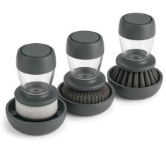 Set de perie vase universala de bucatarie cu dozator de sapun si suport 3buc Handy KitchenServ
