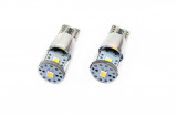 Set becuri auto cu LED CANBUS compatibil T10e W5W 3 SMD ALU Alb 12V/24V,