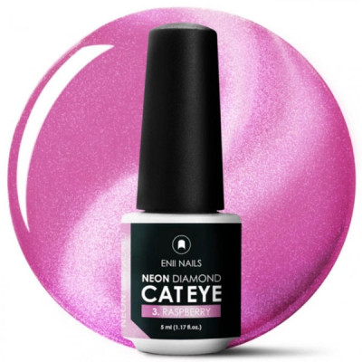 ENII Magnetic gel Neon Diamond Cat Eye - 3. Raspberry, 5ml foto