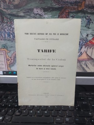 Tarife pentru Transportul de la Galați a Mărfurilor colete obicinuite, Prima Societate austriacă de navigațiune cu vapoare pe Dunăre, Galați 1910, 054 foto