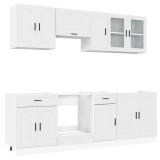 Set dulap de bucatarie din 8 piese &bdquo;Porto&rdquo; Lemn prelucrat alb