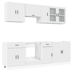 Set dulap de bucatarie din 8 piese &bdquo;Porto&rdquo; Lemn prelucrat alb