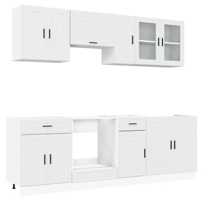 Set dulap de bucatarie din 8 piese &amp;bdquo;Porto&amp;rdquo; Lemn prelucrat alb foto