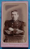 Fotografie tip CDV, Subofiter francez in uniforma de ceremonie,sfarsit de secol XIX