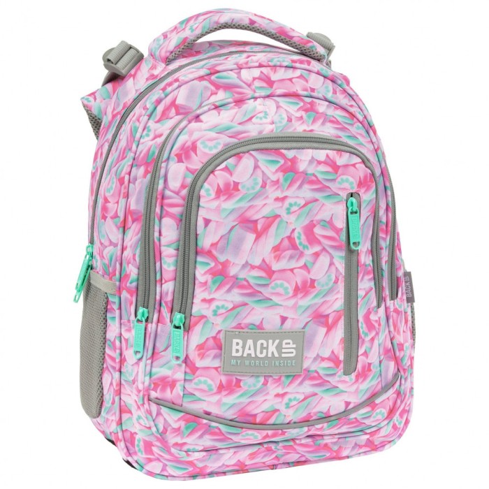 Ghiozdan pentru fetite, Backup, Impermeabil, bezele colorate, cu 3 compartimente, PLB5R23, 39x27x20cm