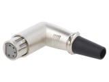 Mufă XLR 5-Pin Mamă 90&deg; pentru Cablu