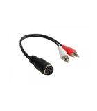 Cablu adaptor 2x RCA la 5 pini DIN mama 20cm Goobay