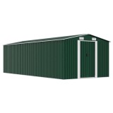 Cumpara ieftin Sopron de gradina, 257x580x181 cm, verde, metal