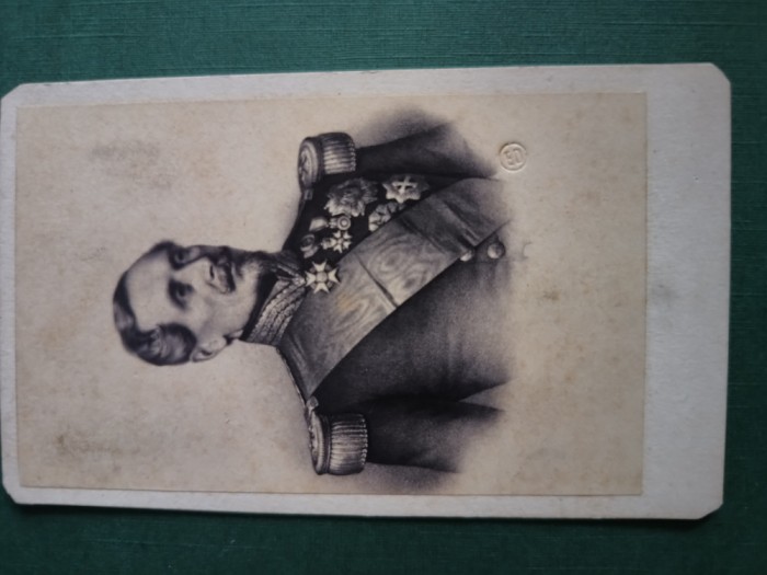 fotografie atelier FRANTA -PARIS , Napoleon al III lea ,dimensiuni 11 cm x 6 cm