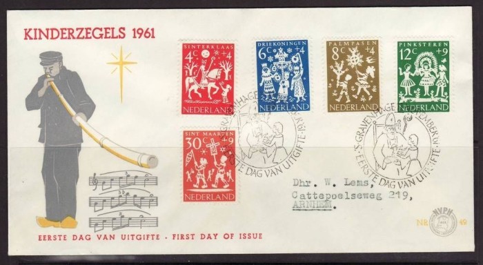 Netherlands 1961 Folklore FDC K.455