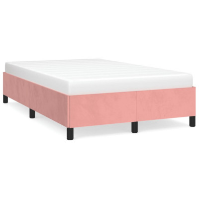 vidaXL Cadru de pat, roz, 120x190 cm, catifea foto