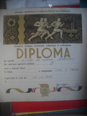 HOPCT DIPLOMA SPORTIVA NR 81 UGSR ECHIPA DE FOTBAL ABATORUL BUCURESTI 1972 foto