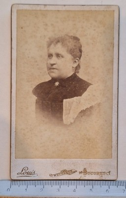 Carte-de-vizită (CDV) &amp;ndash; Louis, Bucuresci (Calea Moșilor 127) &amp;ndash; c. 1890 &amp;ndash; verso Wachtl foto
