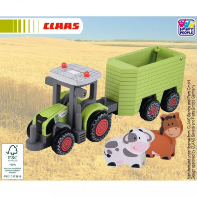 CLAAS Tractor de jucărie cu remorcă Axion 870+ Animal, 36 cm foto