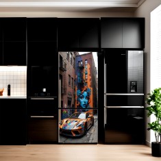 Folie imprimata color pentru decor Frigider, dimensiune 200 x 90cm, model: