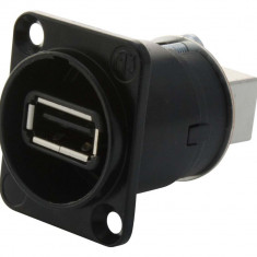 Adaptor USB A soclu-fata - USB B soclu-spate, Neutrik