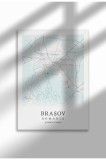 Poster Canvas cu Harta Orașului Brasov - Rom&acirc;nia &ndash; Print Digital Ne&icirc;nramat | A4 (21 x 29.7 cm)