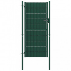 Poarta de gard, verde, 100x124 cm, PVC si otel foto