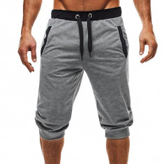 Pantaloni Scurti Sport Sexy Fitness Muscle Gri Jogging foto