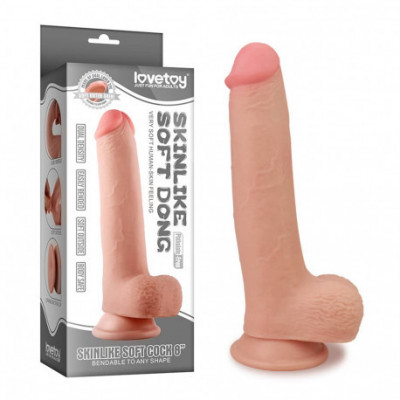 Dildo cu ventuza Skinlike Soft Dong 21 cm Lovetoy foto