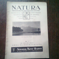 REVISTA NATURA NR.7/1931