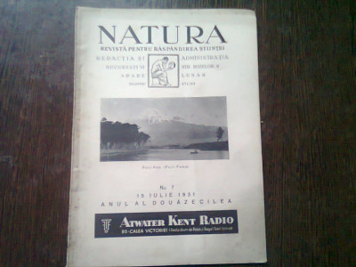 REVISTA NATURA NR.7/1931 foto