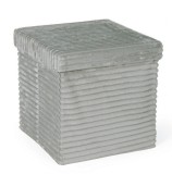 Taburet catifea gri Sedona 38x38x38 cm