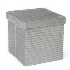 Taburet catifea gri Sedona 38x38x38 cm