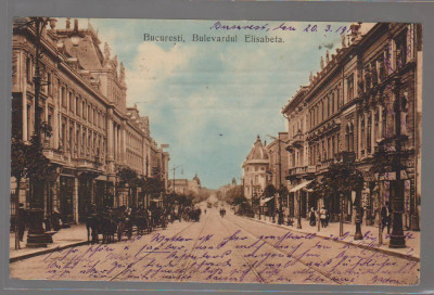 CPIB 20939 CARTE POSTALA - BUCURESTI. B-DUL ELISABETA, CARUTE, 1910 foto